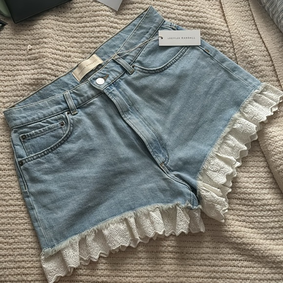 NWT KAY LACE TRIMMED DENIM SHORTS 100% COTTON🌸 FREE SHIPPING - Picture 4 of 4